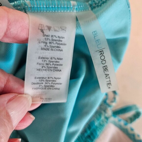 BLUE Rod Beattie Riding A Wave Tankini Swim Top, Turquoise, Size 6 - Picture 6 of 11